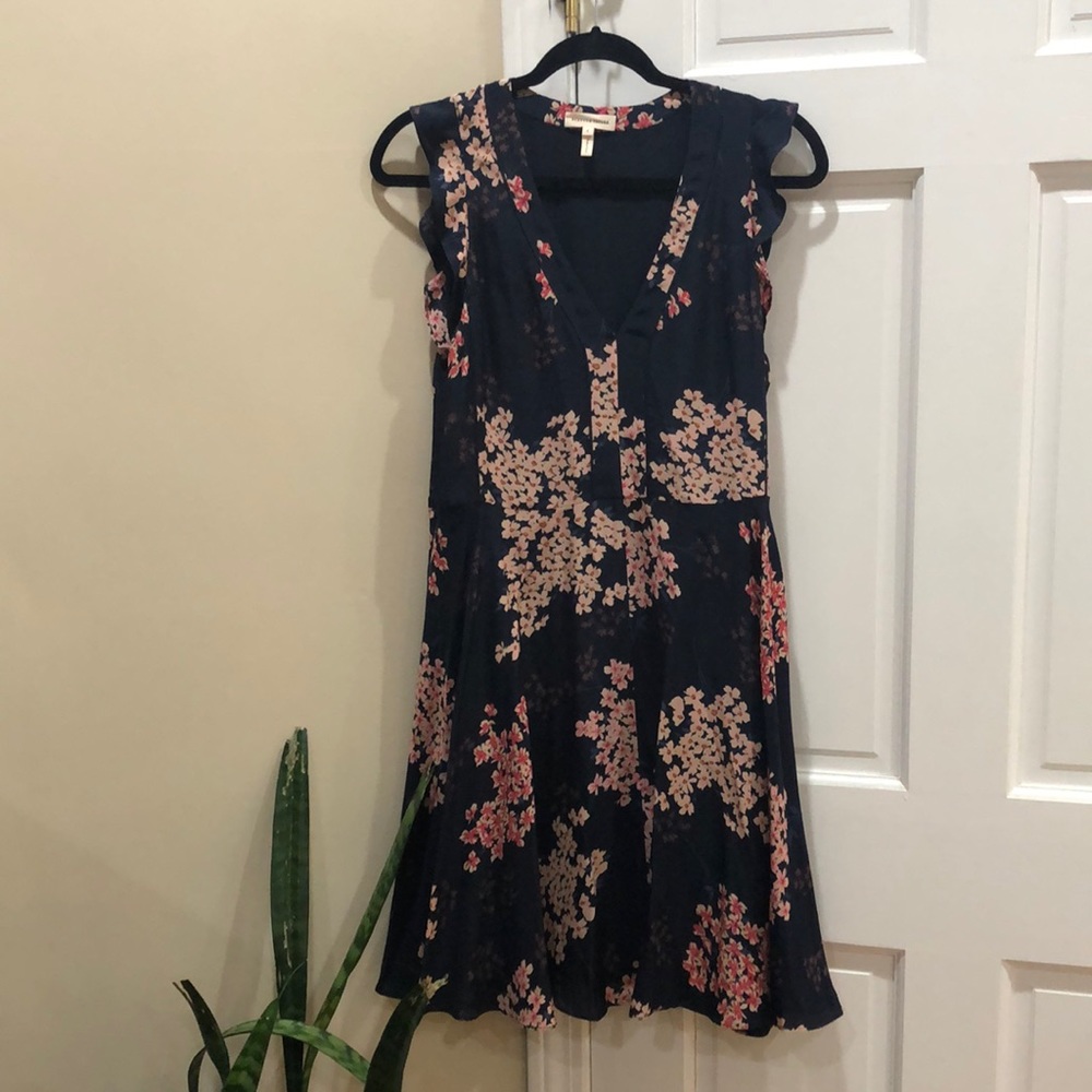 Rebecca Taylor 100% Silk Phlox Floral Knee Length Dress